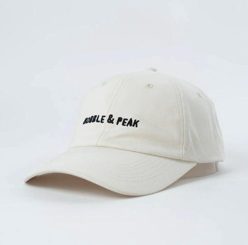 Bobble & Peak limited edition white hat front angle small-batch headwear